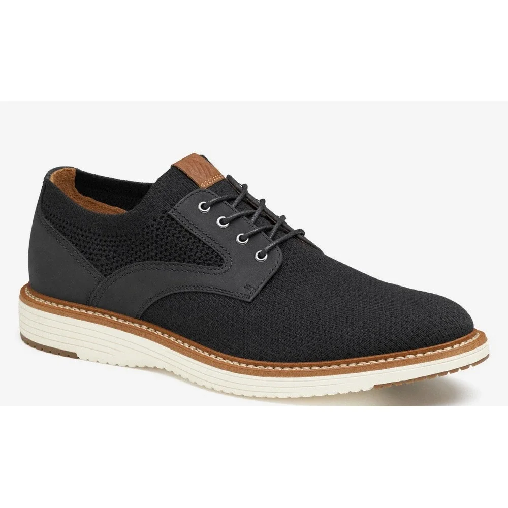 Johnston & Murphy Hodges Black Knit Plain Toe Oxfords 59-5081 Mens 9 M